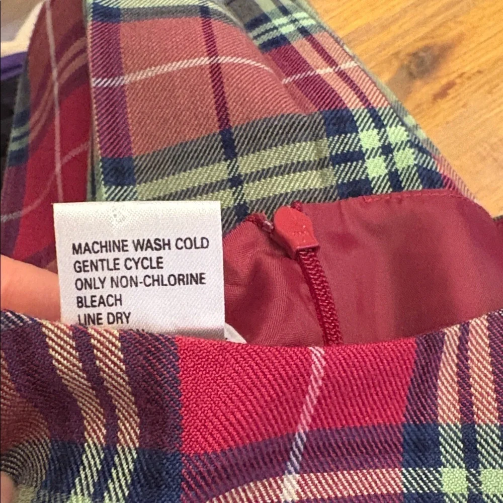 Talbots Kids Classic Plaid Dress Girl's Size 7 red green